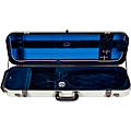 Bobelock Fiberglass Oblong Suspension Violin Case 4/4 Size Ivory Exterior, Blue Interior