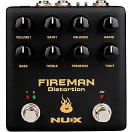 Blemished NUX Fireman Dual Distortion Effects Pedal Level 2 Black 197881153489