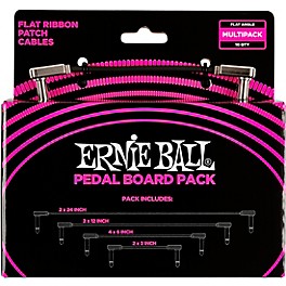 Ernie Ball Flat Ribbon Patch Cables Pedalboard Multipack