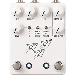 JHS Pedals Flight Delay Reverse Analog Digital Chorus Vibrato Effects Pedal White