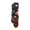 Perri's Floral Hibiscus Polyester Ukulele Strap Black 1.5 in.