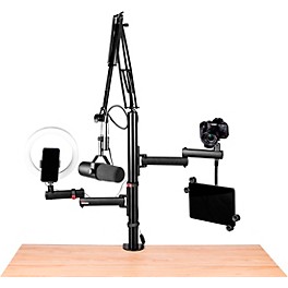 Gator Frameworks ID Series All-In-One Content Creator Tree with Light, Mic & Camera Attachments 
