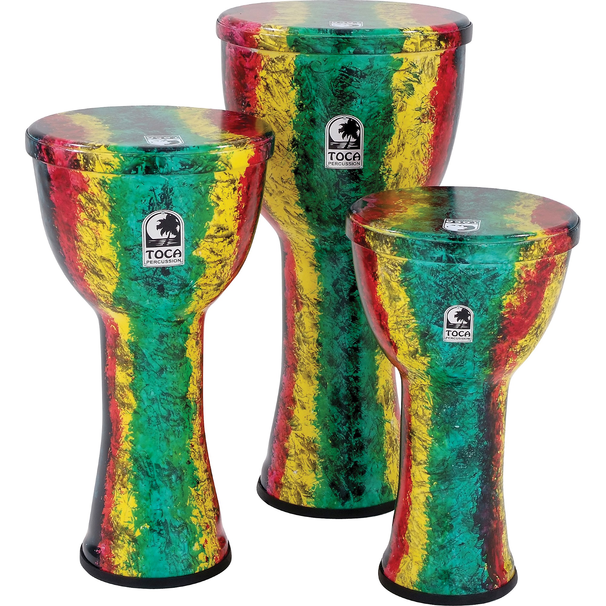 Toca Freestyle Lightweight Djembe Drum 9 in. Rasta | Guitar Center