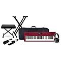 Roland GO:KEYS Keyboard Package With TASCAM TH-200X Studio Headphones and Accessories - Dark Red