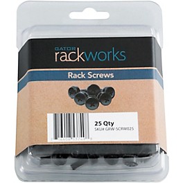 Open Box Gator GRW-SCRW025 25-Pack of Rack Screws with Washers, Black