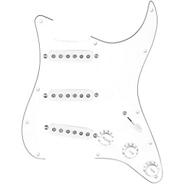 920d Custom Generation Loaded Pickguard For Strat With White Pickups and Knobs and S5W-BL-V Wiring Harness