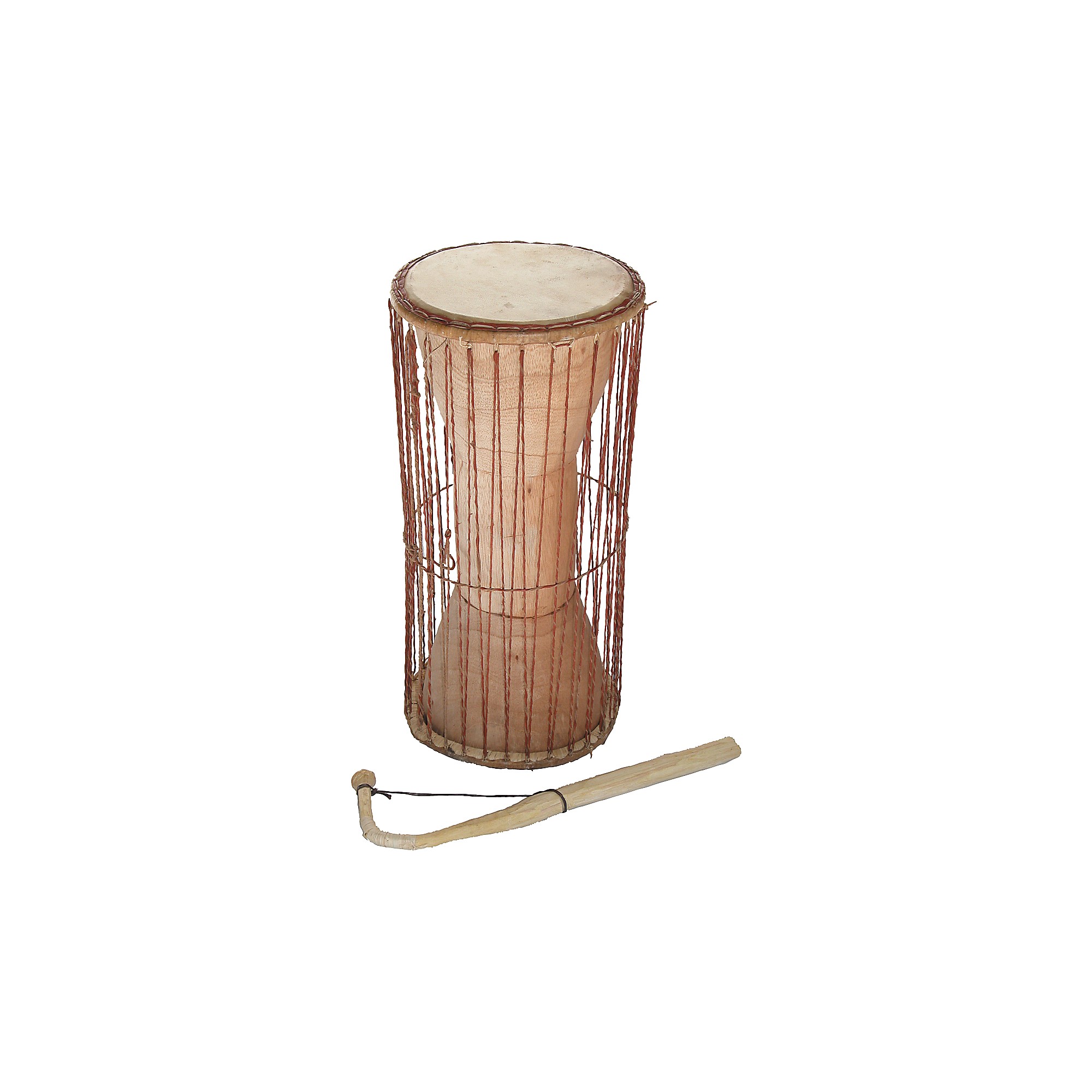 Overseas Connection Ghana Talking Drum with Stick Natural 8X15 in