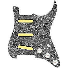 920d Custom Gold Foil Loaded Pickguard For Strat With White Pickups and Knobs and S5W-BL-V Wiring Harness