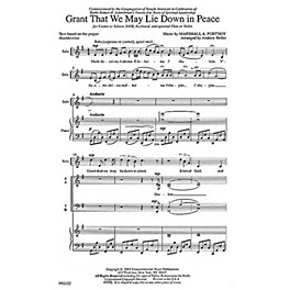 Transcontinental Music Grant That We Lie Down SATB composed by Marshall Portnoy