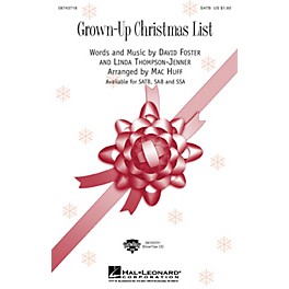 Hal Leonard Grown Up Christmas List SAB by Amy Grant Arranged by Mac Huff
