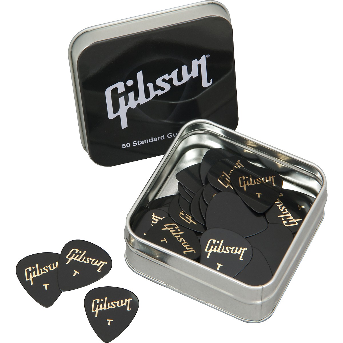 Gibson Guitar Pick Tin 50 Standard Picks Medium Guitar Center