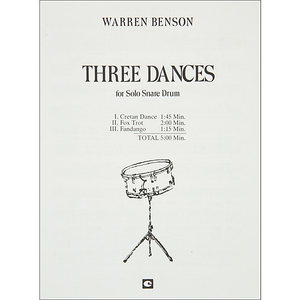 Hal Leonard Three Dances for Solo Snare Drum