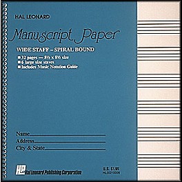 Hal Leonard Wide Staff Spiral Bound Manuscript Paper