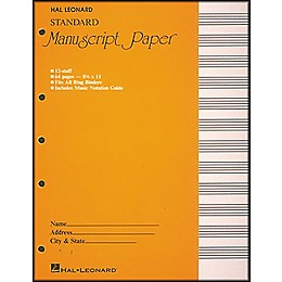 Hal Leonard Standard Manuscript Paper (8 1/2" x 11")