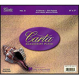 Hal Leonard Carta Manuscript Paper # 3 - Spiralbound, 8 X 7, 72 Pages, 6 Stave