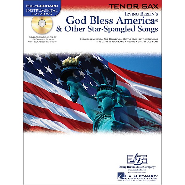 Hal Leonard God Bless America & Other Star-Spangled Songs for Tenor Sax Instrumental Play-Along Book/CD