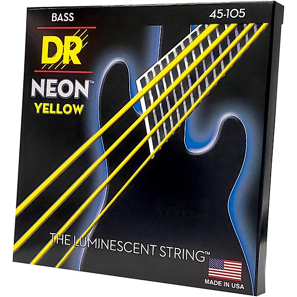 DR Strings NEON Hi-Def Yellow Bass SuperStrings Medium 4-String