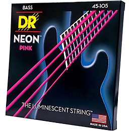 DR Strings NEON Hi-Def Pink Bass SuperStrings Medium 4-String