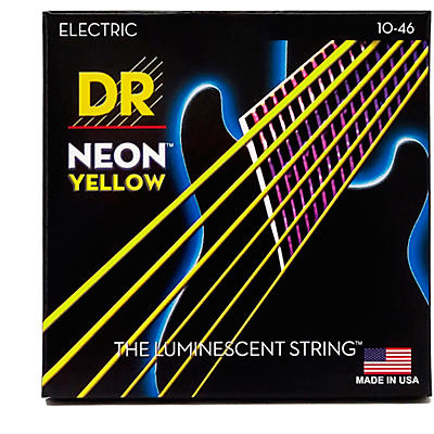 Dr Strings Neon Hi-Def Yellow Superstrings Medium Electric Guitar Strings for sale