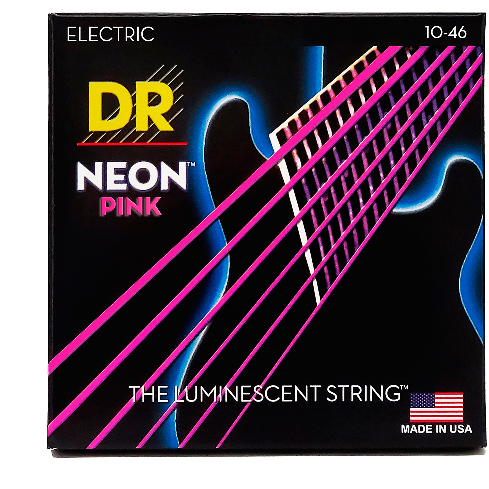 DR Strings NEON HiDef Pink SuperStrings Medium Electric Guitar Strings