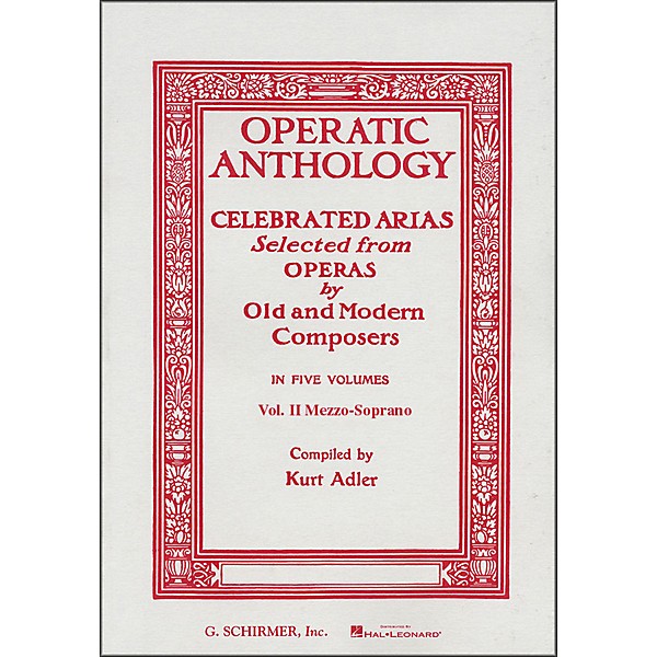 G. Schirmer Operatic Anthology Vol 2 Piano Celebrated Arias Mezzo Soprano