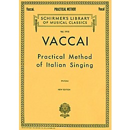 G. Schirmer Practical Method Of Italian Singing for Alto Or Barintone Voice By Vaccai