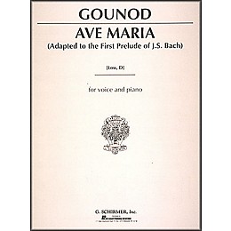 G. Schirmer Ave Maria - Low Voice In D By Bach / Gounod