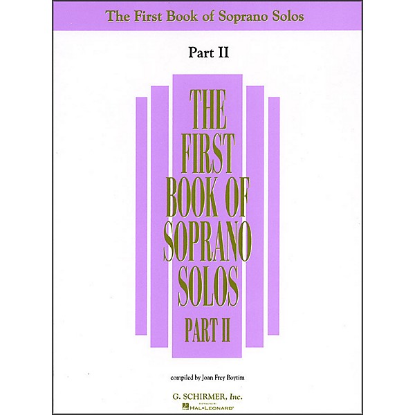 G. Schirmer First Book Of Soprano Solos Part 2