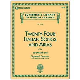 G. Schirmer 24 Italian Songs & Arias Medium Low Book/Online Audio