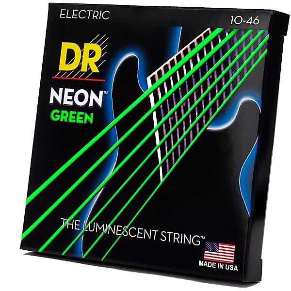 DR Strings NEON Hi Def Green SuperStrings Medium Electric Guitar