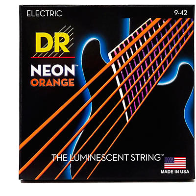 Dr Strings Neon Hi-Def Orange Superstrings Light Electric Guitar Strings for sale