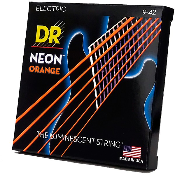 DR Strings NEON Hi-Def Orange SuperStrings Light Electric Guitar Strings