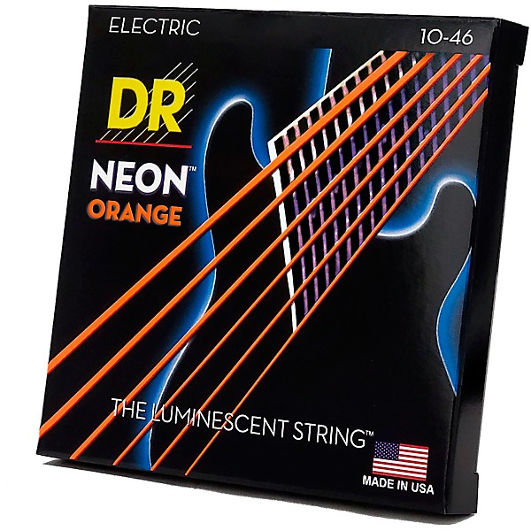 DR Strings NEON Hi-Def Orange SuperStrings Medium Electric Guitar Strings