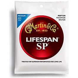 Martin MSP7200 SP Lifespan Phosphor Bronze Medium Acoustic Guitar Strings