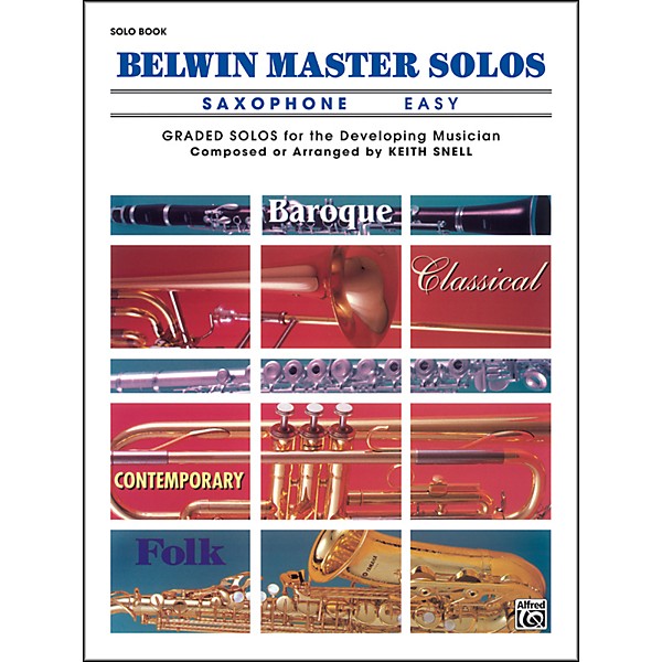 Alfred Belwin Master Solos Volume 1 (Saxophone) Easy Solo Book Only
