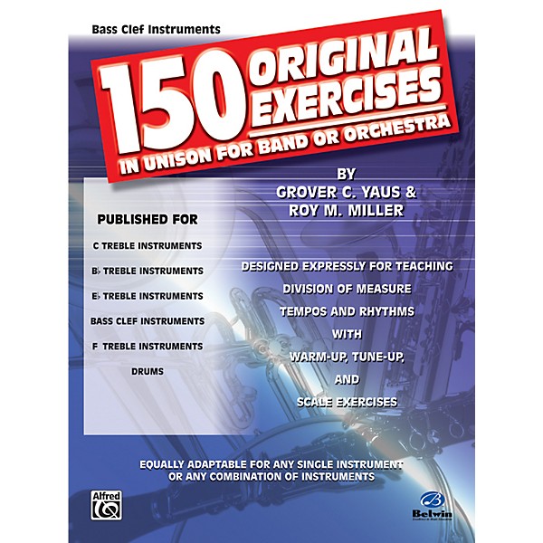 Alfred 150 Original Exercises in Unison for Band or Orchestra Bass Clef Instruments