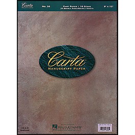 Hal Leonard Carta Manuscript 33 Part Paper 9 X 12, Double Sheets, Double Sided, 24 Sheets,10 Staves