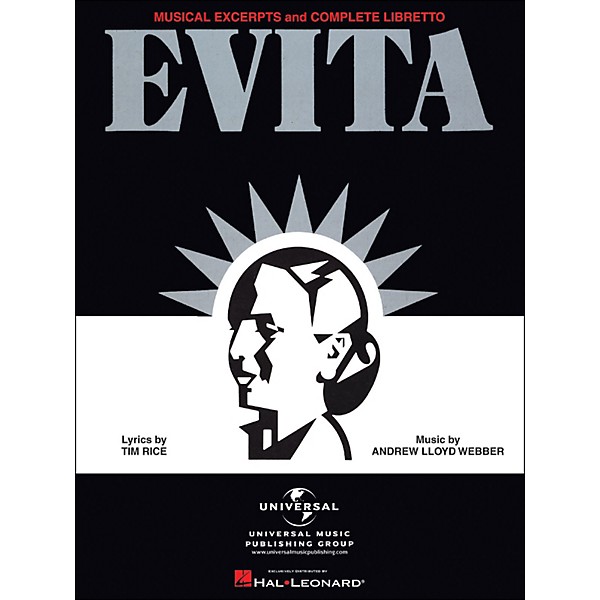 Hal Leonard Evita Musical Excerpts & Complete Libretto arranged for piano, vocal, and guitar (P/V/G)
