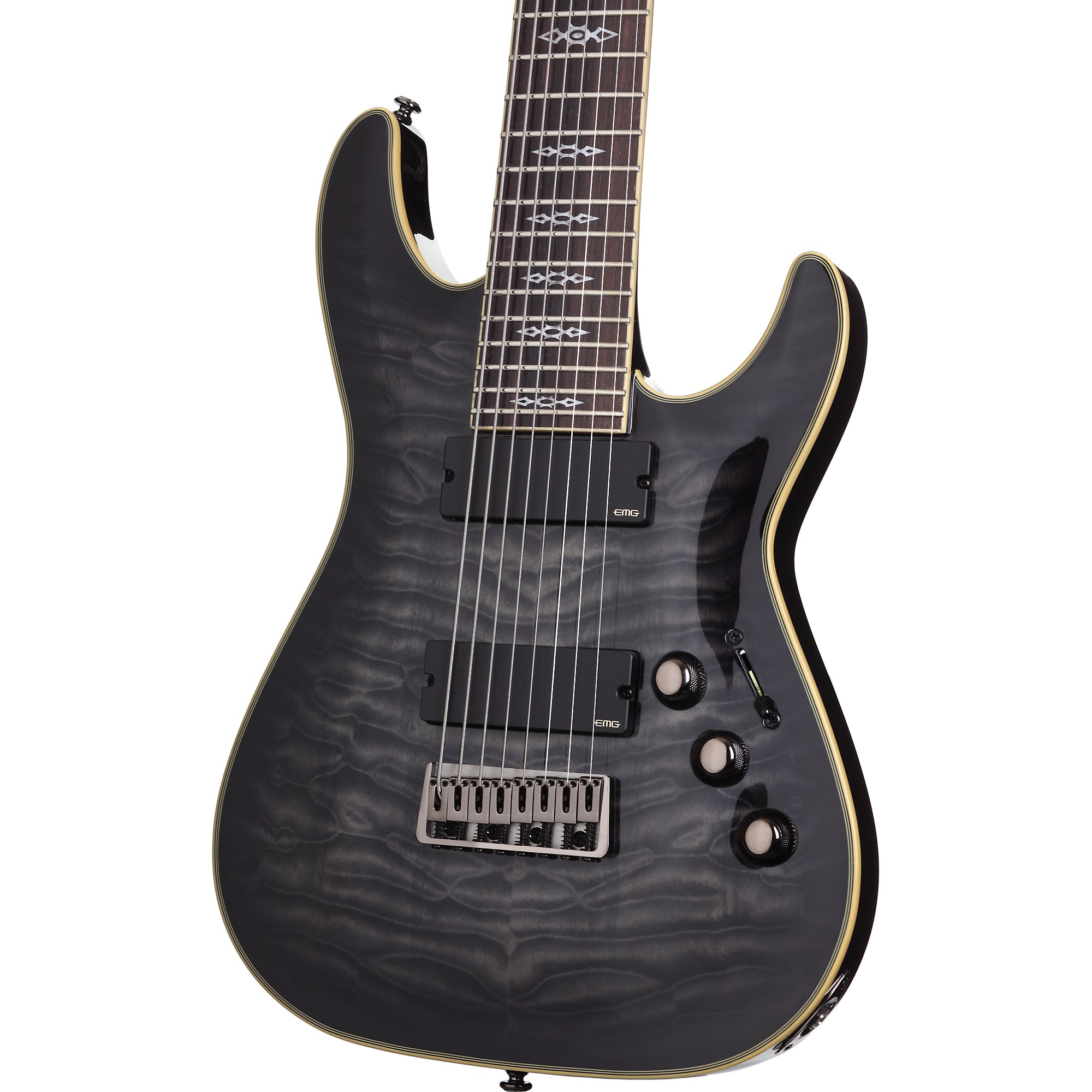 Schecter Guitar Research Hellraiser Special C-8 Electric Guitar See-Thru  Black