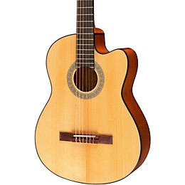 Lucero LC100CE Cutaway Classical Acoustic-Electric Guitar Natural