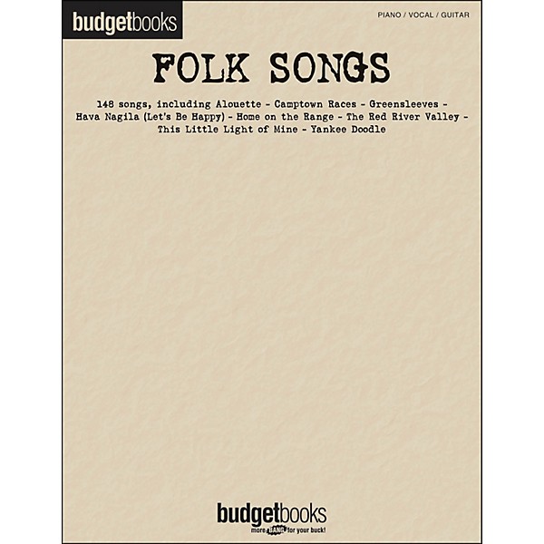 Hal Leonard Folk Songs Budget Book arranged for piano, vocal, and guitar (P/V/G)
