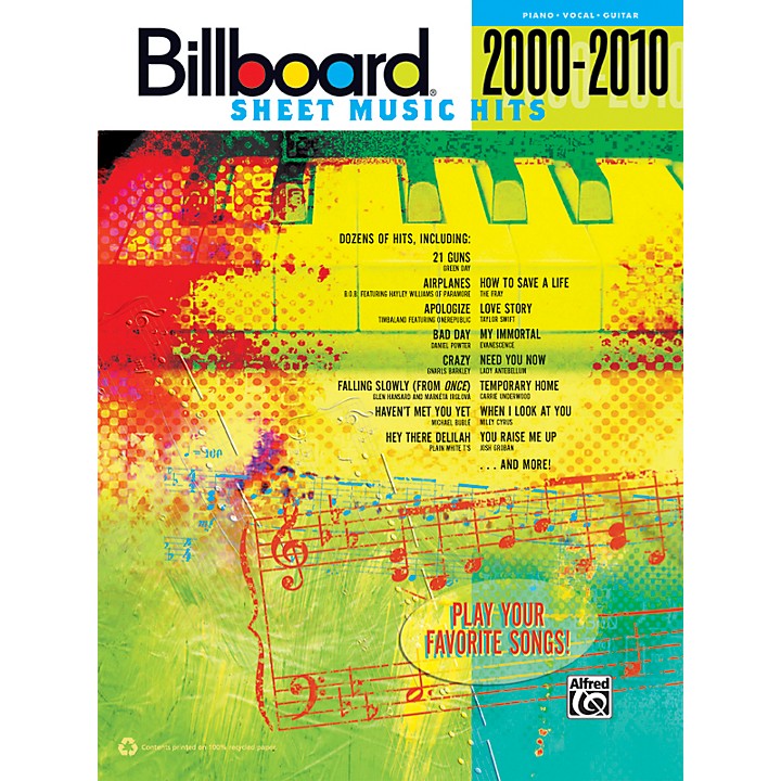 Alfred Billboard Sheet Music Hits 20002010 PVC Guitar Center