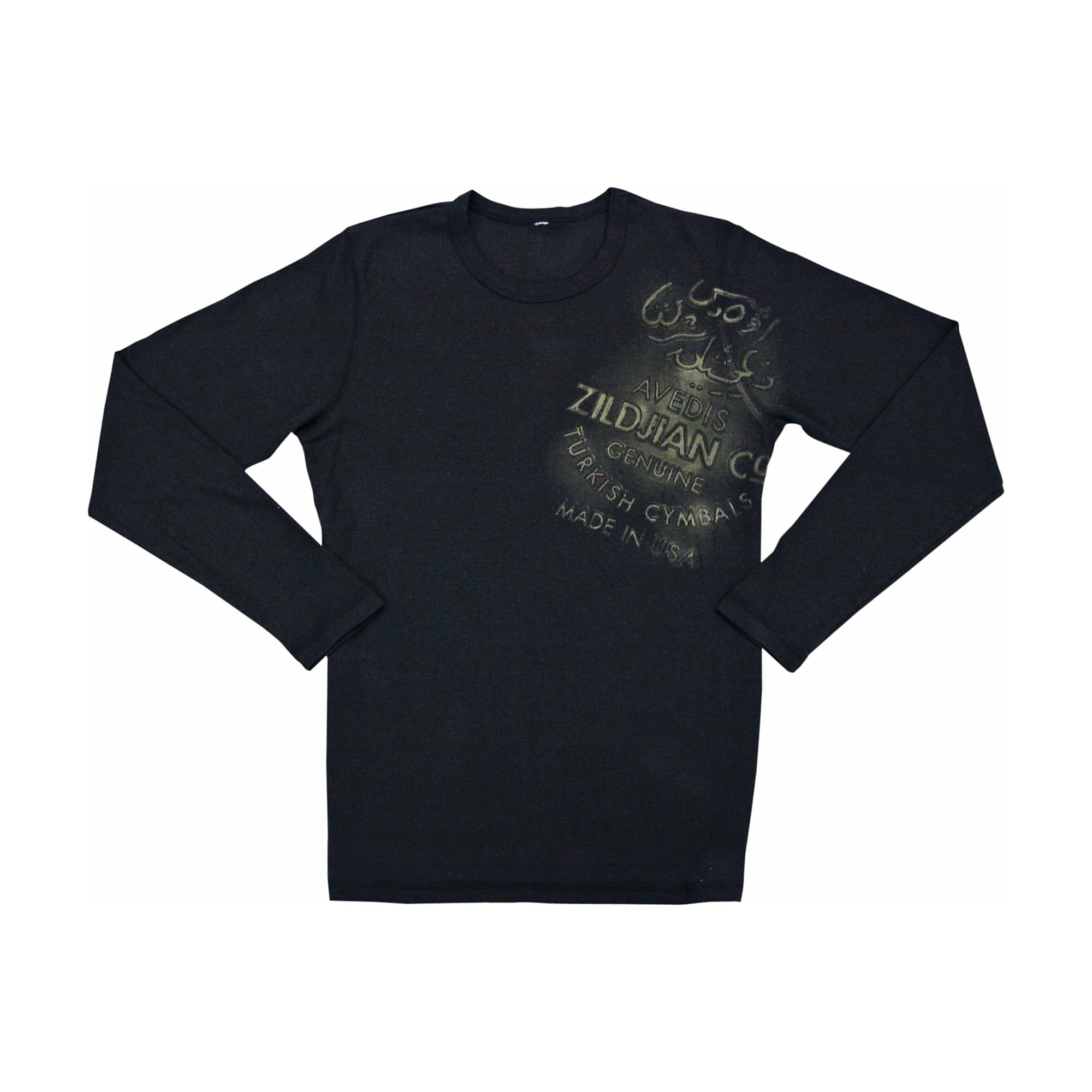 Zildjian Mens Stamp Long Sleeve Thermal Shirt Size M Black 