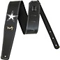 Moody 2.5" Luxury Black Leather Gutiar Strap with One White Star Standard thumbnail