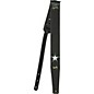 Moody 2.5" Luxury Black Leather Gutiar Strap with One White Star Standard
