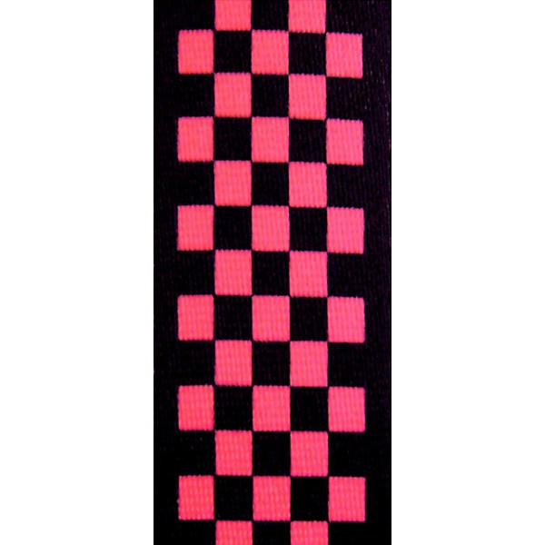 Perri's 2" Polyester Guitar Strap Pink and Black Checkers