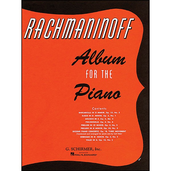 G. Schirmer Album for The Piano By Rachmaninoff