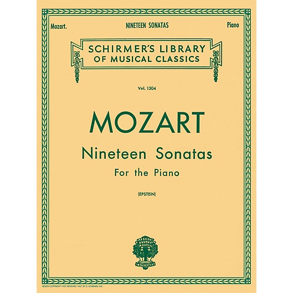 G. Schirmer 19 Sonatas for The Piano Complete By Mozart