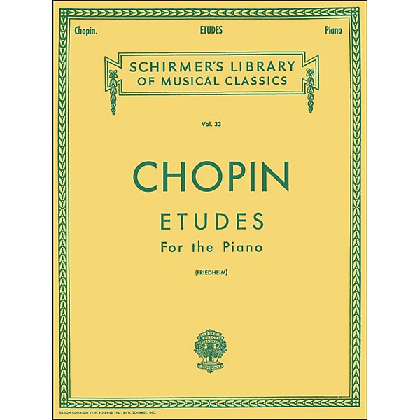 G. Schirmer Etudes for Piano By Chopin