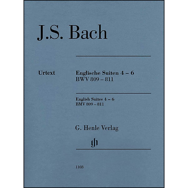 G. Henle Verlag English Suites 4-6 BWV 809-811 By Bach